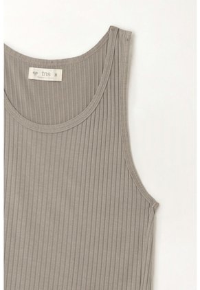 Tennis Camiseta Manga Sisa Gris Con Acabado Suave Para Mujer