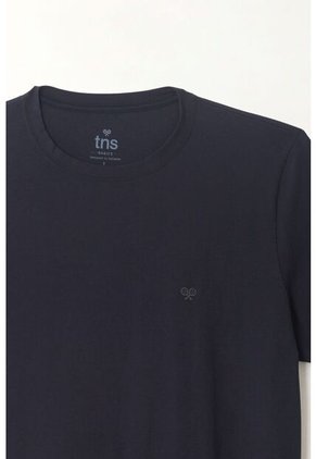 Camiseta Cuello Redondo Azul Para Hombre