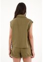 Chaleco Verde Con Manualidad Bordada En 100% Lino Para Mujer de Tennis