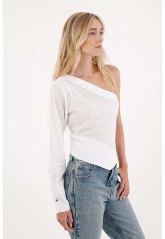 Tennis Camisa De Un Solo Hombro Blanca Para Mujer Tennis