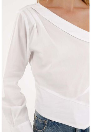 Tennis Camisa De Un Solo Hombro Blanca Para Mujer