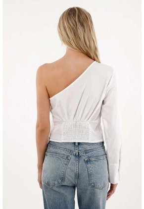 Tennis Camisa De Un Solo Hombro Blanca Para Mujer