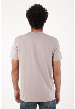 Tennis Camiseta Para Hombre De Algodón Gris Topo Regular Con Bordado