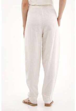 Tennis Pantalón Chino En 100% Lino Crudo Para Mujer