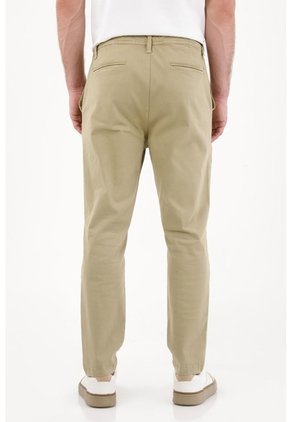 Tennis Pantalón Tipo Chino Verde Con Textura Suave Para Hombre