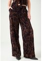 Tennis Pantalón Wide Leg En Terciopelo Café Para Mujer de Tennis