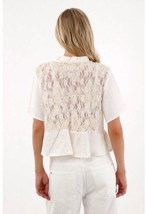 Tennis Camisa Manga Corta Con Encaje Para Mujer