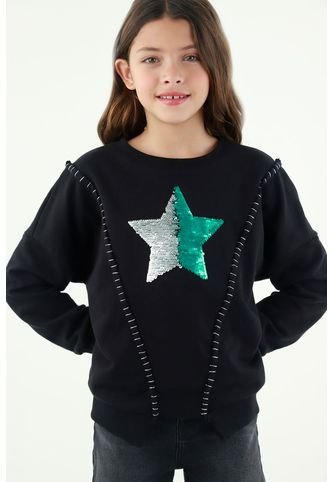 Buzo Negro Con Estrella Para Niña Tennis