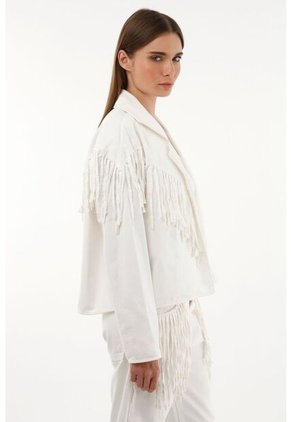 Tennis Chaqueta Tipo Blazer Con Flecos Para Mujer