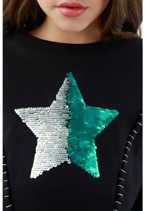 Buzo Negro Con Estrella Para Niña