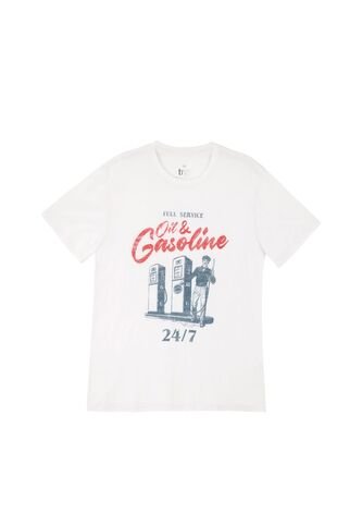 Tennis Camiseta Blanca Estampada Para Hombre Tennis