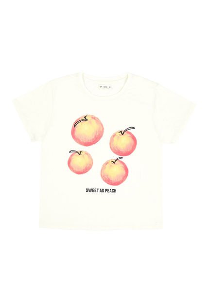 Camiseta Crudo Con Estampado Frontal Para Mujer