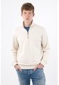 Tennis Buzo Regular Fit Con Media Cremallera En Algodón Beige Para Hombre de Tennis