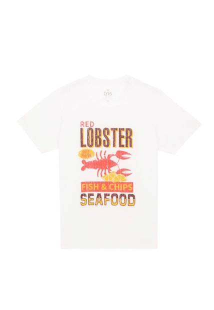 Camiseta Blanca Con Estampado Localizado Para Hombre