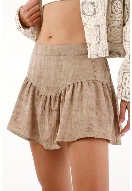 Tennis Falda De Silueta Fluida Con Bolero Café Para Mujer
