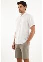 Camisa Lino Para Hombre Manga Corta de Tennis