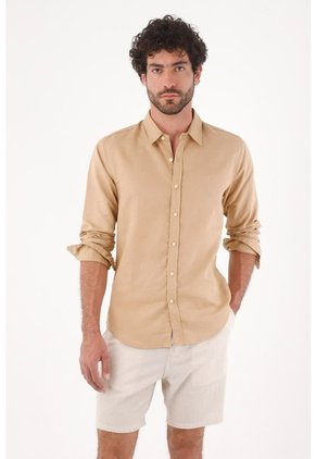 Tennis Camisa Para Hombre En Lino Arena Fit Regular Y Fresca