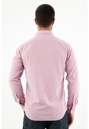 Camisa Manga Larga Roja Para Hombre