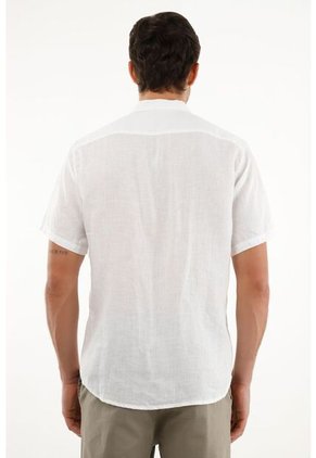 Camisa Lino Para Hombre Manga Corta