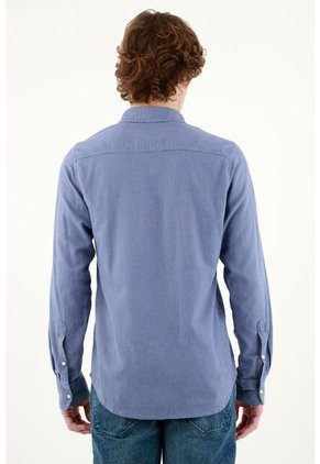 Tennis Camisa Manga Larga Azul Para Hombre