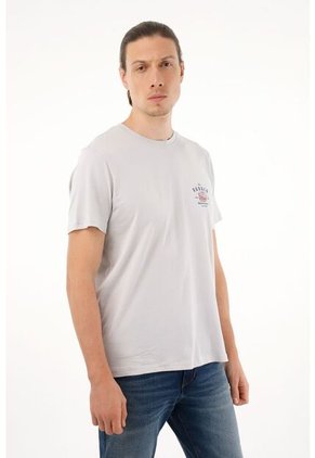 Tennis Camiseta Gris Estampada Para Hombre