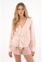 Tennis Camisa Con Escote En V Y Boleros Crudo Con Cuello Estructurado Para Mujer de Tennis