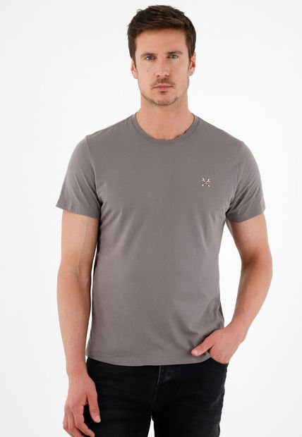 Camiseta Gris Manga Corta Para Hombre