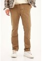 Pantalón Recto Con Cortes Decorativos Café Para Hombre de Tennis