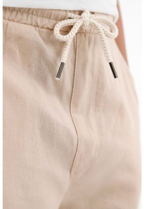 Pantalón Recto Con Pretina Elástica Café Para Niño