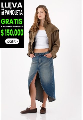 Tennis Falda Midi Recta Con Abertura Frontal En Denin Para Mujer Tennis