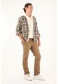 Pantalón Recto Con Cortes Decorativos Café Para Hombre de Tennis