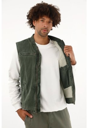 Tennis Chaleco Verde Con Teñido Overdye Para Hombre