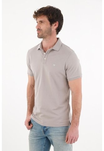 Tennis Polo Slim Fit Gris Licra Para Hombre Tennis