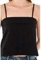 Tennis Camisa Negra De Escote Recto Para Mujer de Tennis