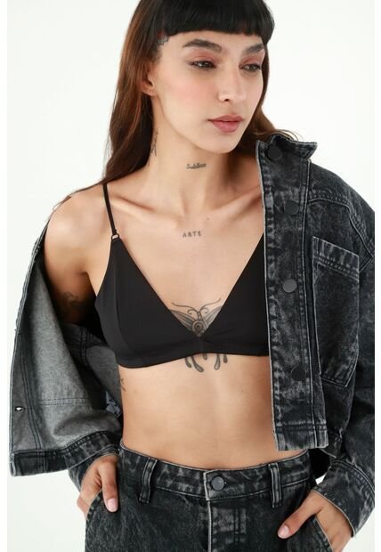 Top Negro Sin Varillas Para Mujer