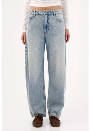 Tennis Jean Baggy Con Pierna Extra Amplia En Denim Para Mujer