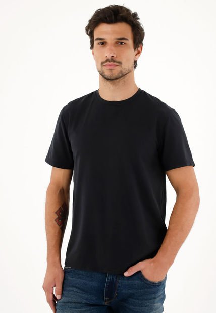 Camiseta Negra Manga Corta Para Hombre