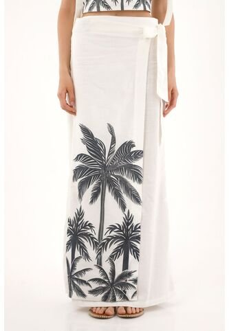 Tennis Falda Larga Tipo Pareo Con Estampado De Palmeras Para Mujer Tennis