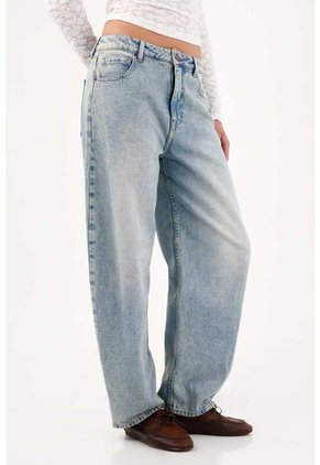 Tennis Jean Baggy Con Pierna Extra Amplia En Denim Para Mujer
