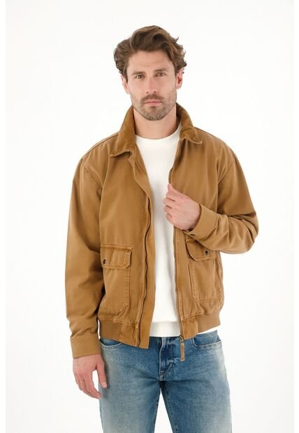 Tennis Chaqueta Tipo Bomber Café Para Hombre