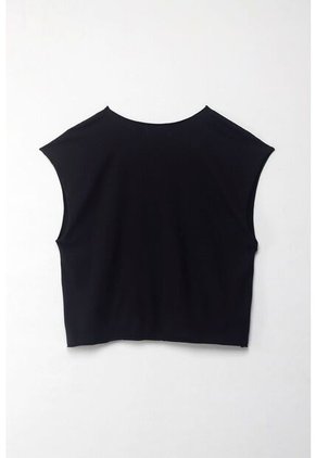 Tennis Camiseta Boxy Fit Manga Sisa Negra Para Mujer