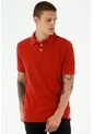 Camiseta Tipo Polo De Hombre, Manga Corta, 100% Algodón, Color Rojo de Tennis
