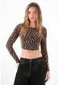 Tennis Camiseta Crop Animal Print Brillante Para Mujer de Tennis