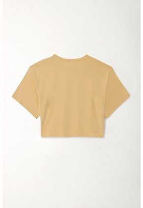 Tennis Camiseta Boxy Fit Con Mini Estampado Café Para Mujer