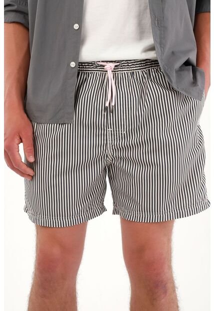 Tennis Pantaloneta Con Estampado De Rayas Azul Para Hombre