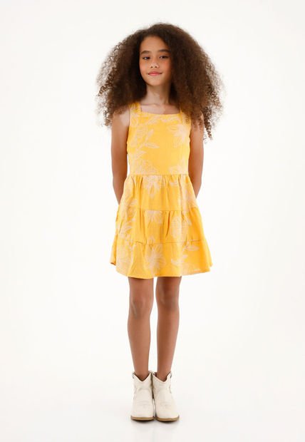 Vestido Amarillo Con Boleros Para Niña