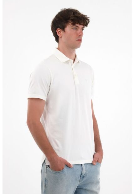 Polo Con Raqueta Bordada Crudo Para Hombre