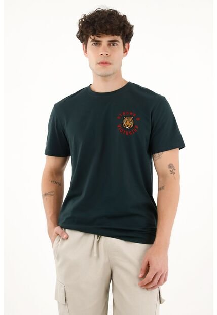 Camiseta Manga Corta Verde Para Hombre