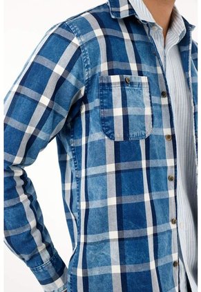 Tennis Camisa Azul Tipo Leñadora Para Hombre