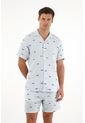 Tennis Camisa Azul Con Bordado De Peces Para Hombre de Tennis